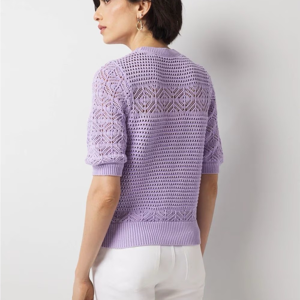 White House Black Market Lilac Knit Sweater